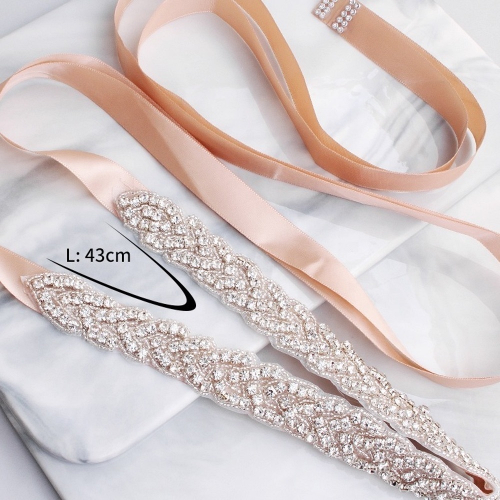 Classy Silver Rhinestone Sash - image 7